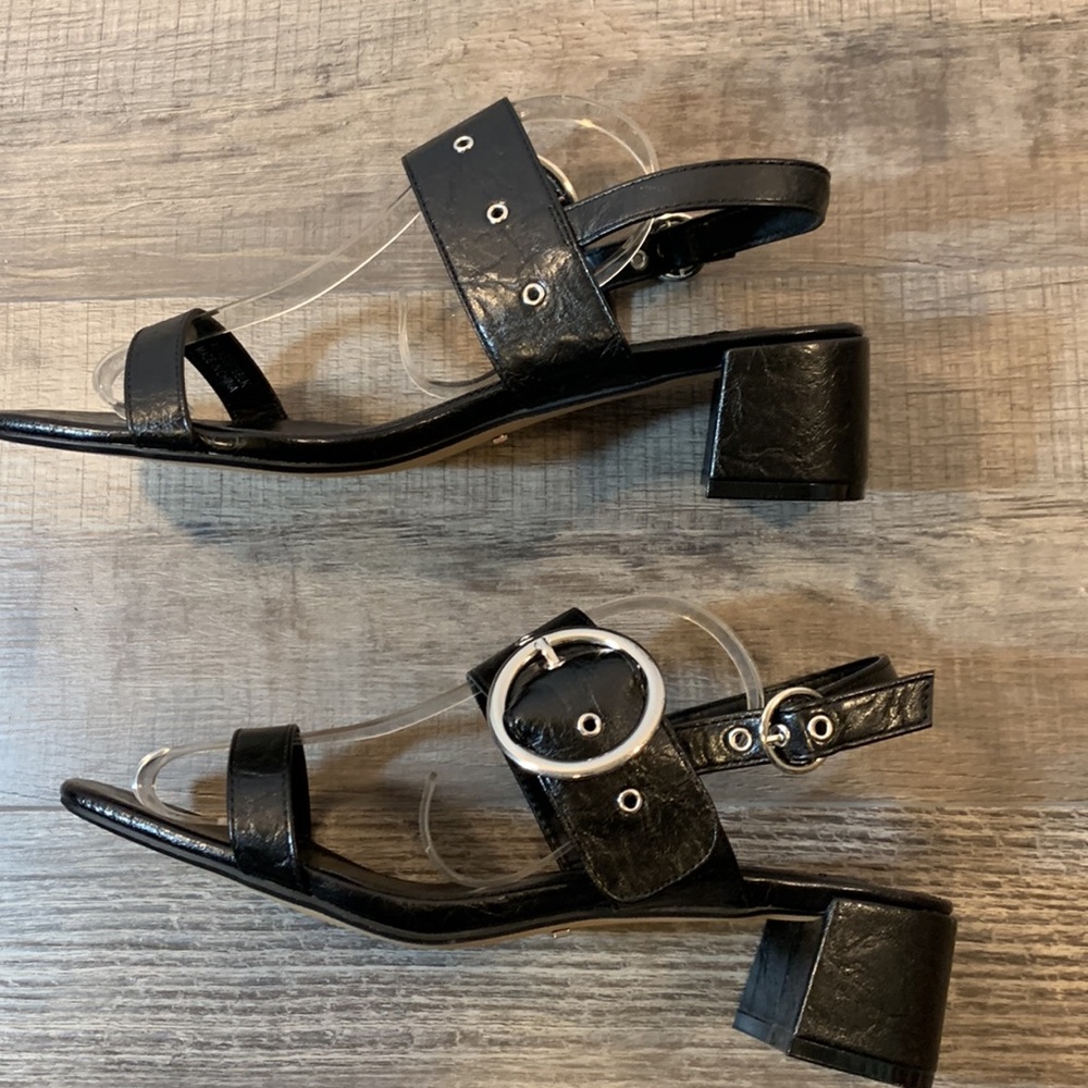 Topshop black leather block heel sandals size 42 - Picture 5 of 9